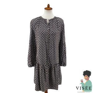 Joie Hagi Floral Long Sleeve Drop Waist Dress